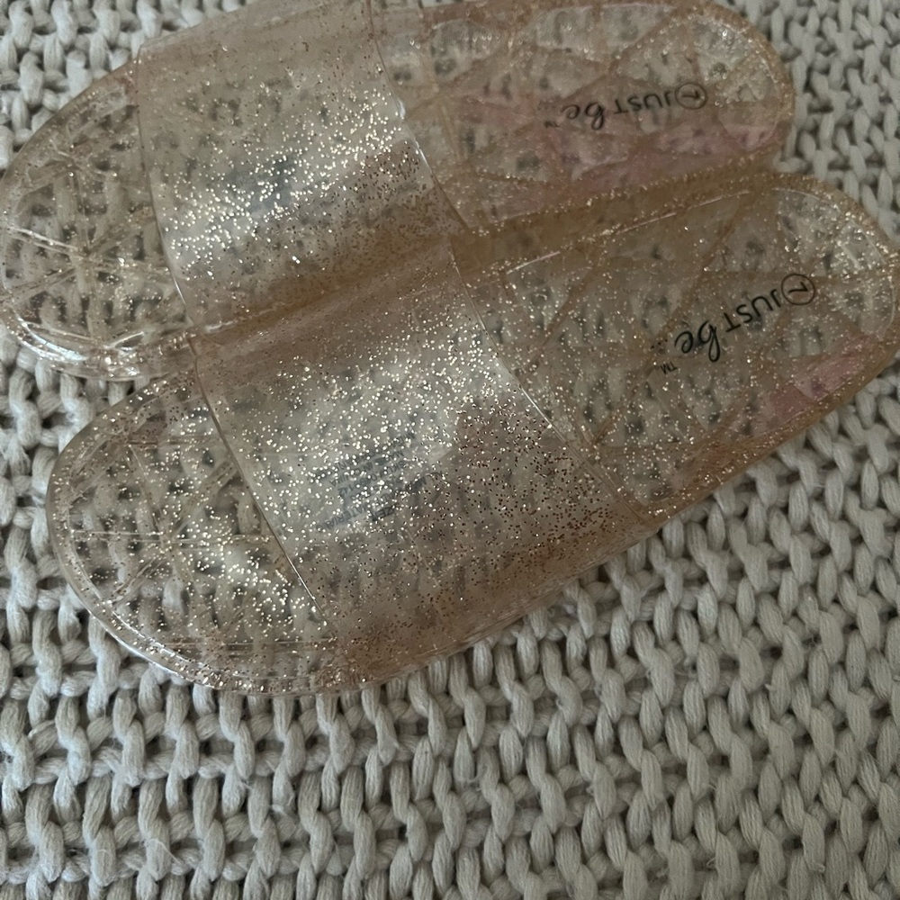Just Be Sparkling Glitter Slides